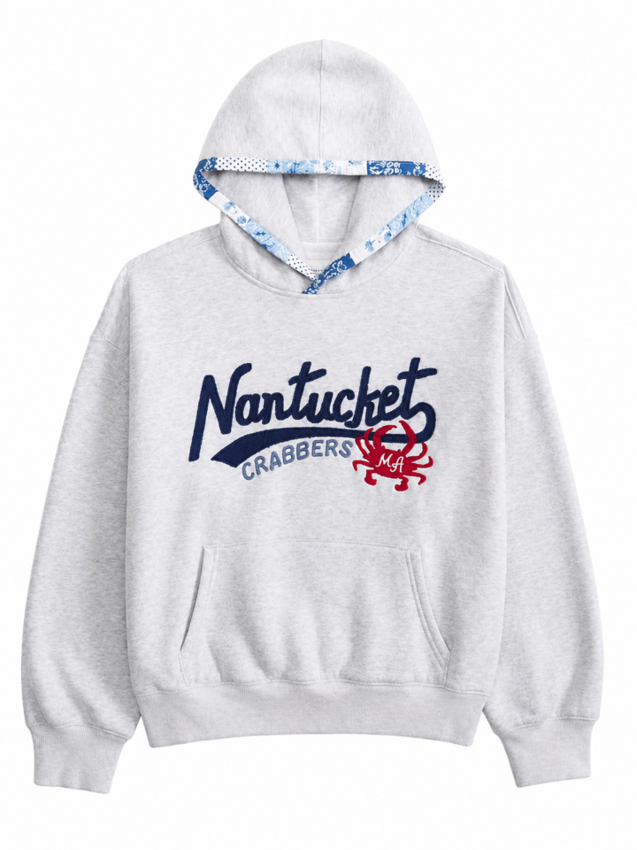 Light Heather Gray Relaxed Fit Pullover Hoodie with Drawstring