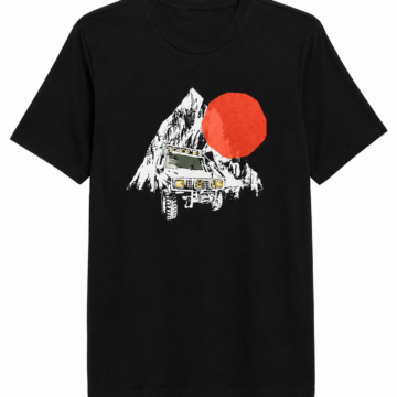 Black Graphic Print Crew Neck Short-Sleeve T-Shirt