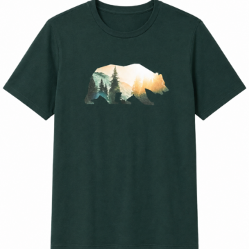 Forest Green Bear Mountain Graphic Tee