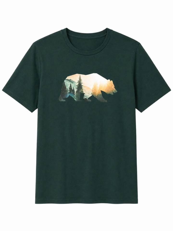 Forest Green Bear Mountain Graphic Tee