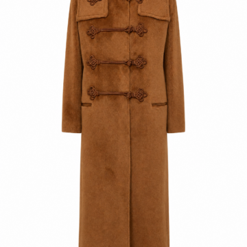 Camel Longline Hooded Duffle Coat