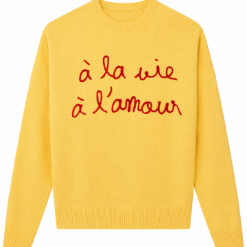Bright Yellow Crew Neck Pullover Sweater