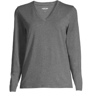 Heathered Gray V-Neck Long-Sleeve T-Shirt