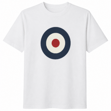 White Red Circle Emblem Graphic Tee