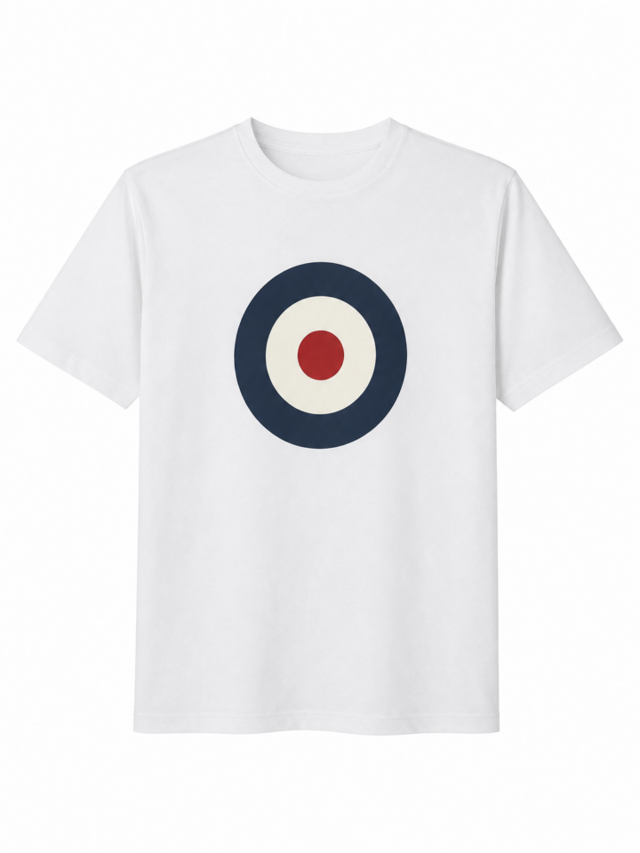 White Red Circle Emblem Graphic Tee